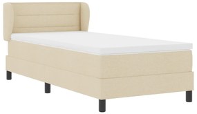 Boxspring Ágy Matrac Krem 90x200 cm Szövet