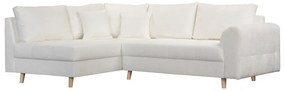 Fehér buklé sarokkanapé (bal oldali) Ariella – Ropez