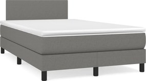 vidaXL sötétszürke szövet rugós ágy matraccal 120 x 200 cm
