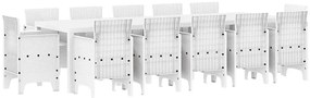 Kert étkező szett 13 pcs Fehér Poli rattan