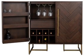 Bortartó szekrény egzotikus fa dekorral 24 palackhoz, 100x100 cm Class - Dutchbone