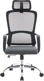 Irodai szék, fekete/szürke/króm, teherbírás 150 kg, RANDY