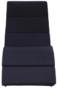 Fekete polyrattan napozóágy párnával