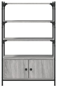 3 szintes szürke sonoma szerelt fa könyvespolc 70x30x109,5 cm