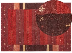 Piros gabbeh gyapjúszőnyeg 160 x 230 cm SINANLI Beliani