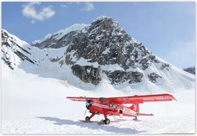 Fotótapéták 152x104 Piros repülőgép a hegyekben