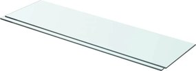 vidaXL 2 db átlátszó üveg paneles polc 70 x 20 cm
