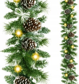 Karácsonyi Karácsonyfa Füzér 280cm Lánc Lámpa 50 Led Fehér Meleg