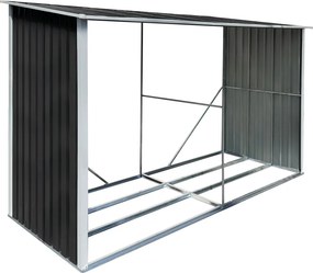 Tűzifa tároló, antracit/fehér, 302x121,5x191 cm, DARYL TYP 3