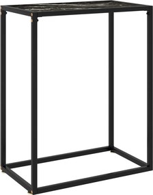 vidaXL fekete edzett üveg tálalóasztal 60 x 35 x 75 cm