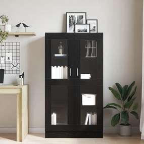 Könyvespolc - Fekete Tölgy, 82,5x30,5x150 cm, Mérnöki Fa