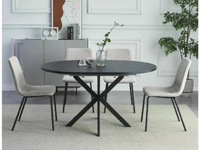 Kinyitható étkezőasztal GASTON 100(135)X100 cm, fekete márvány dekoráció