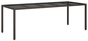 Kerti Étkezőasztal Barna 250x100x75 cm Polirattan