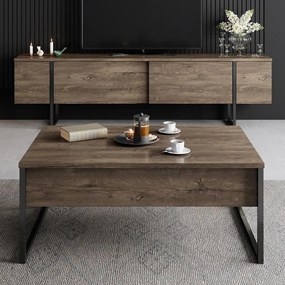 Dohányzóasztal Luxe - Walnut, Black