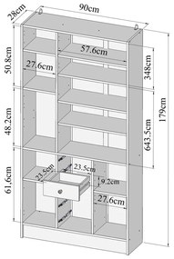 Fehér fürdőszoba szekrény 90x182 cm Combi – TemaHome