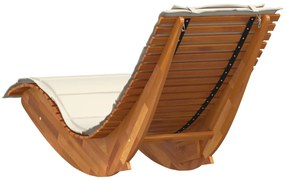 Napozó párnával 2 pcs Barna 60 x 154 x 74cm Tömör akácfa