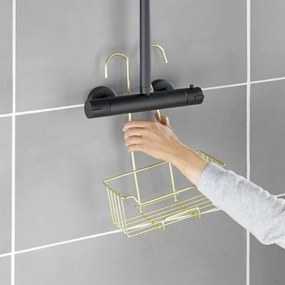 WENKO 25937100 - Zuhanykosár MILO 25x36 cm rozsdamentes acél/arany/átlátszó