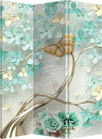 Paraván - Virágok pillangóval (126x170 cm)