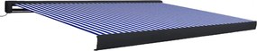 vidaXL kék és fehér motorizált kazettás napellenző 400 x 300 cm