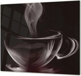 Konyhai vágódeszka csúszásgátló edzett üveg 60x52cm Kávé