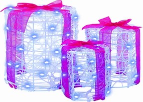vidaXL Ajándéktáska Díszítés 3 pcs Kék 20 x 20 x 21 cm Akril