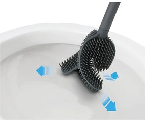 Ezüstszínű rozsdamentes acél WC-kefe Flex – Joseph Joseph