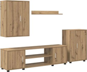 vidaXL TV szekrény garnitúra 4 pcs Artisan tölgy Faanyag