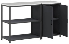 Konyhai Tároló Készlet 2 pcs Antracitszürke 150 x 50 x 92 cm