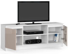 TV asztal Dariel  (fehér + fényes cappucino). 1069886