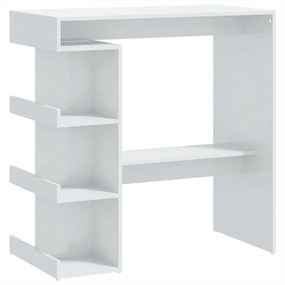 vidaXL magasfényű fehér bárasztal tárolópolccal 100 x 50 x 101,5 cm