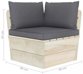 kétszemélyes lucfenyő kerti raklapkanapé párnákkal