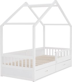 Montessori ágy, 90x200, fehér, tömör, BIANKA