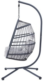 Autronic Függőfotel, fém, polirattan, szürke, AZ-V 1269GREY
