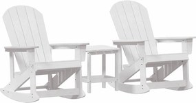 vidaXL Kerti lounge szett 3 pcs Fehér HDPE