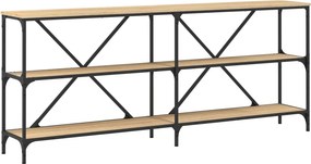 vidaXL sonoma tölgy színű szerelt fa és vas konzolasztal 180x30x75 cm