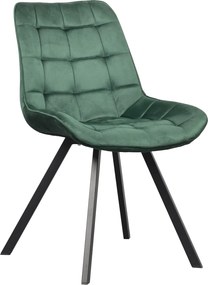 Étkezőszék, sötétzöld Velvet szövet/fekete, SAMIRA