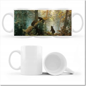 Nyomott mintás bögre Reggel a fenyőerdőben