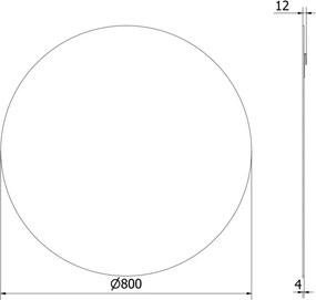 Mexen Alto kerek fürdőszobai tükör 80 cm - 9853-080-080-000-00