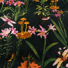 Mikroplüss ágyneműhuzat szett MYSTIC GARDEN sötétzöld + Mikroplüss lepedő SOFT 90x200 cm fehér, egyszemélyes ágyhoz