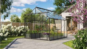 üvegház VITAVIA URANUS 8300 tiszta üveg 3 mm fekete színű LG3561