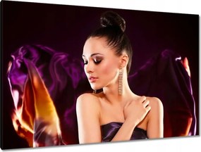Vászonkép 120x80 Lila hölgy Csaj hölgy