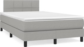 vidaXL világosszürke szövet rugós ágy matraccal 120 x 200 cm