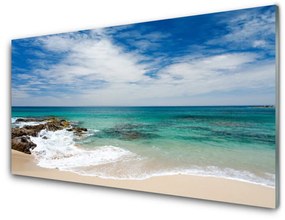 Üvegkép falra Strand, tenger, táj 100x50 cm 4 fogas