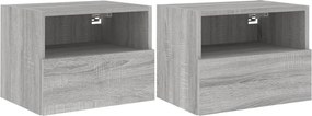 vidaXL 2 db szürke sonoma szerelt fa fali TV-szekrény 40 x 30 x 30 cm