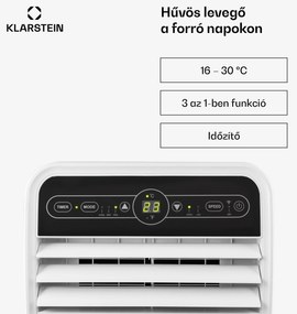 Klarstein Metrobreeze 9 New York City klíma, 2600W, 9000 BTU/h, időzítő, fehér
