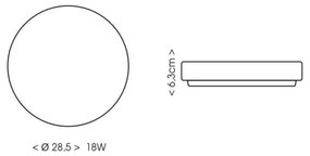 Ecolite W3090-18W - LED Fürdőszobai mennyezeti lámpa LIRA LED/18W/230V IP44