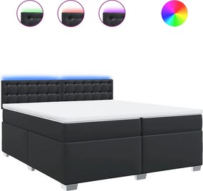 vidaXL fehér műbőr rugós ágy matraccal 200 x 200 cm