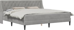 vidaXL Ágykeret matraccal Falra szerelhető 2 pcs Világosszürke Bársony