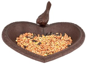 Szív alakú öntöttvas madáretető és itató