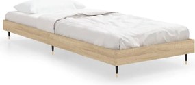 vidaXL sonoma tölgy színű szerelt fa ágykeret matrac nélkül 75x190 cm